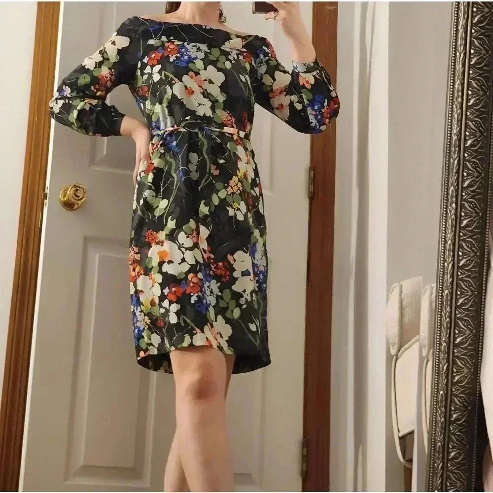 Banana Republic XS black floral dress